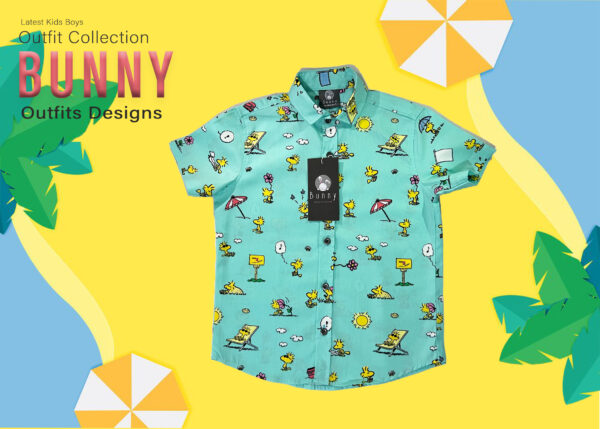 Bunny Kids Boys Beach Theme Shirt