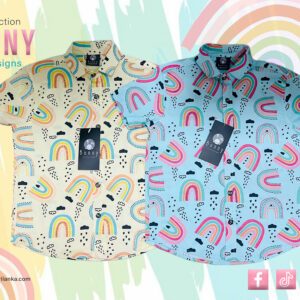 Bunny Kids Boys Rainbow Print Short Sleeve Shirt