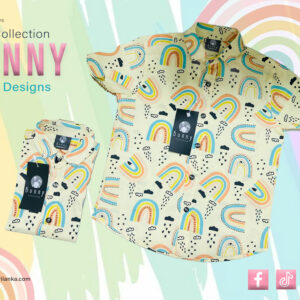 Bunny Kids Boys Rainbow Print Short Sleeve Shirt - Image 3