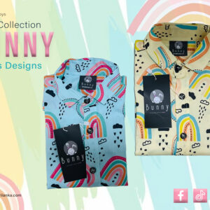 Bunny Kids Boys Rainbow Print Short Sleeve Shirt - Image 2