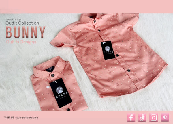 Bunny Kids Boys Outfit Collection – Peach Bunny Print Shirts