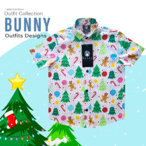 Bunny Boys’ Christmas Festive Print Shirt