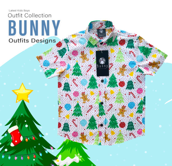 Bunny Boys’ Christmas Festive Print Shirt