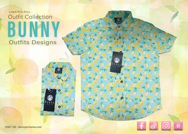 Bunny Kids Boys Outfit Collection – Fresh Fruit Print Shirts
