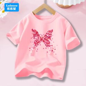 Girls' Heart Floral PatternT-shirt