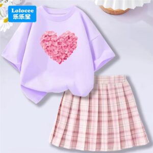 Baby Girls Cartoon Bear T-shirt + Pleated Skirt - Image 9