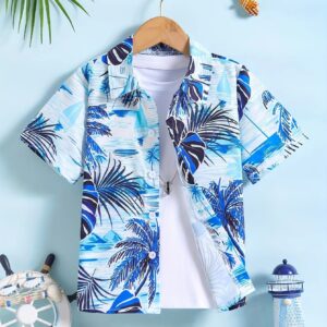 Beach Coconut Tree 3D Printed Tops Oversize Shirts Short Sleeve Boys & Girls - Image 8
