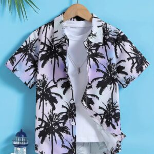 Beach Coconut Tree 3D Printed Tops Oversize Shirts Short Sleeve Boys & Girls - Image 9