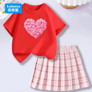 Baby Girls Cartoon Bear T-shirt + Pleated Skirt - Image 7
