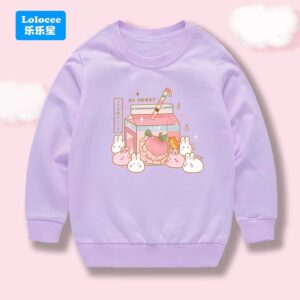 Cotton Sweatshirt Print Long Sleeve Shirts For Kids - Image 3