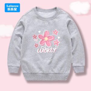Cotton Sweatshirt Print Long Sleeve Shirts For Kids