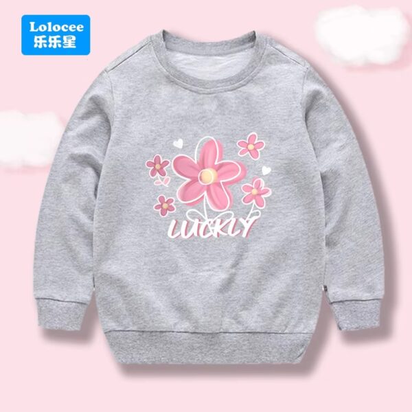 Cotton Sweatshirt Print Long Sleeve Shirts For Kids